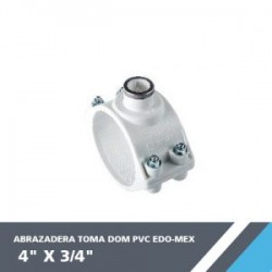ABRAZADERA TOMA DOM PVC  4? X 3/4?