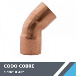 CODO COBRE 1 1/4? X 45°