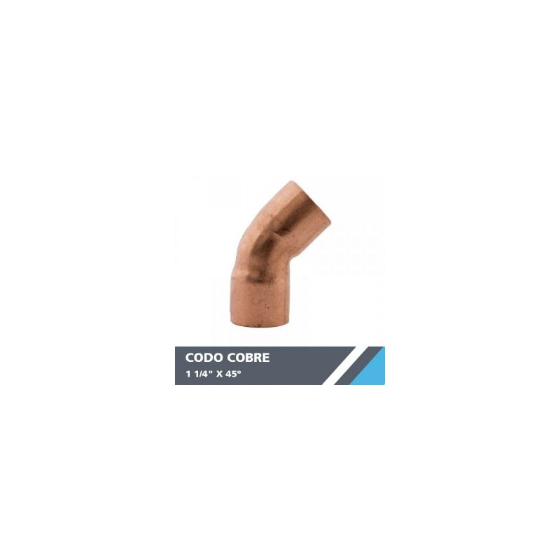 CODO COBRE 1 1/4? X 45°