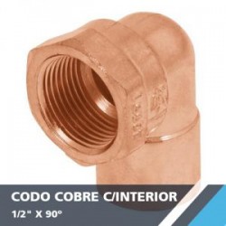 CODO COBRE C/INTERIOR 1/2? X 90°