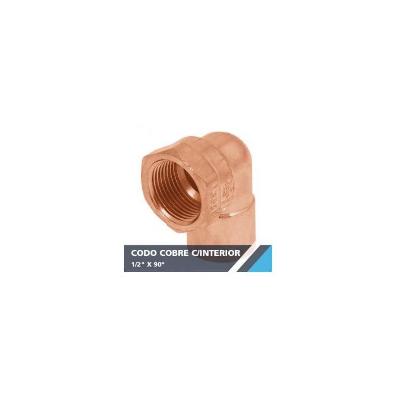 CODO COBRE C/INTERIOR 1/2? X 90°
