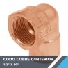 CODO COBRE C/INTERIOR 1/2? X 90°