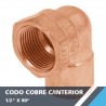 CODO COBRE C/INTERIOR 1/2? X 90°