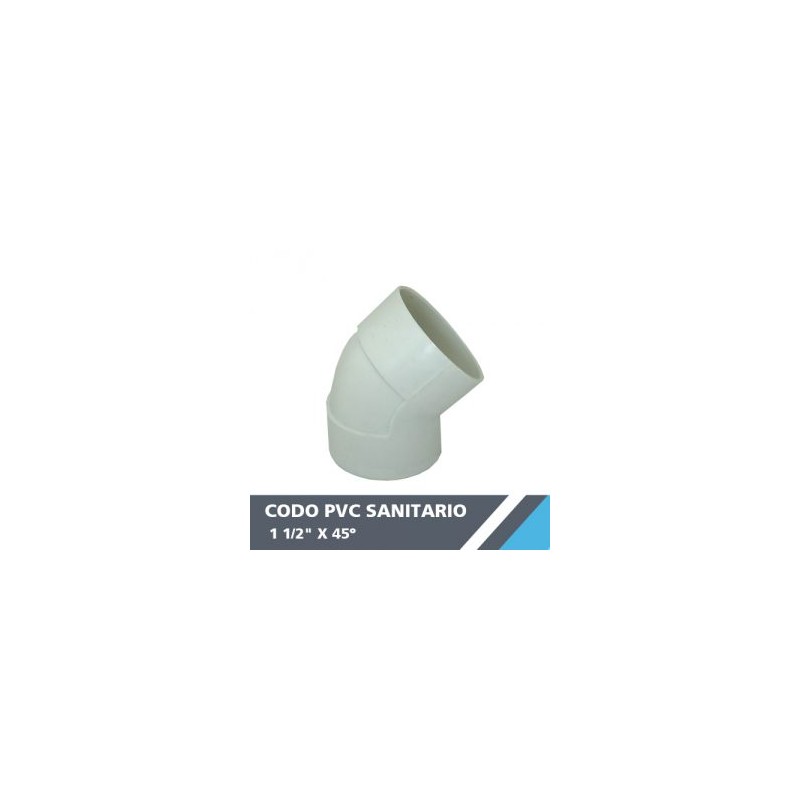 CODO PVC SANITARIO 1 1/2? X 45°