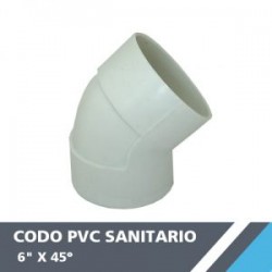 CODO PVC SANITARIO 6? X 45°