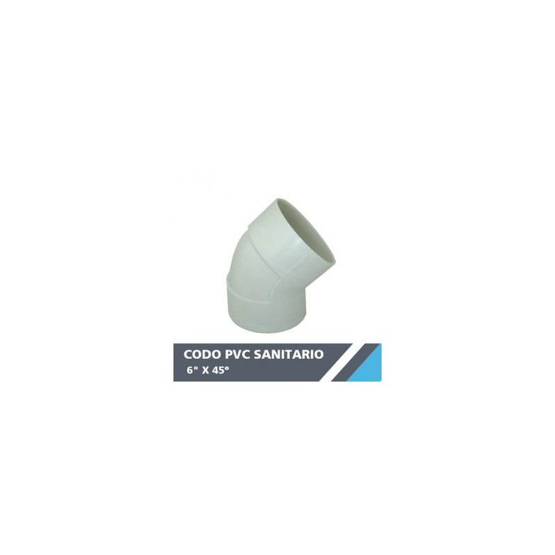 CODO PVC SANITARIO 6? X 45°