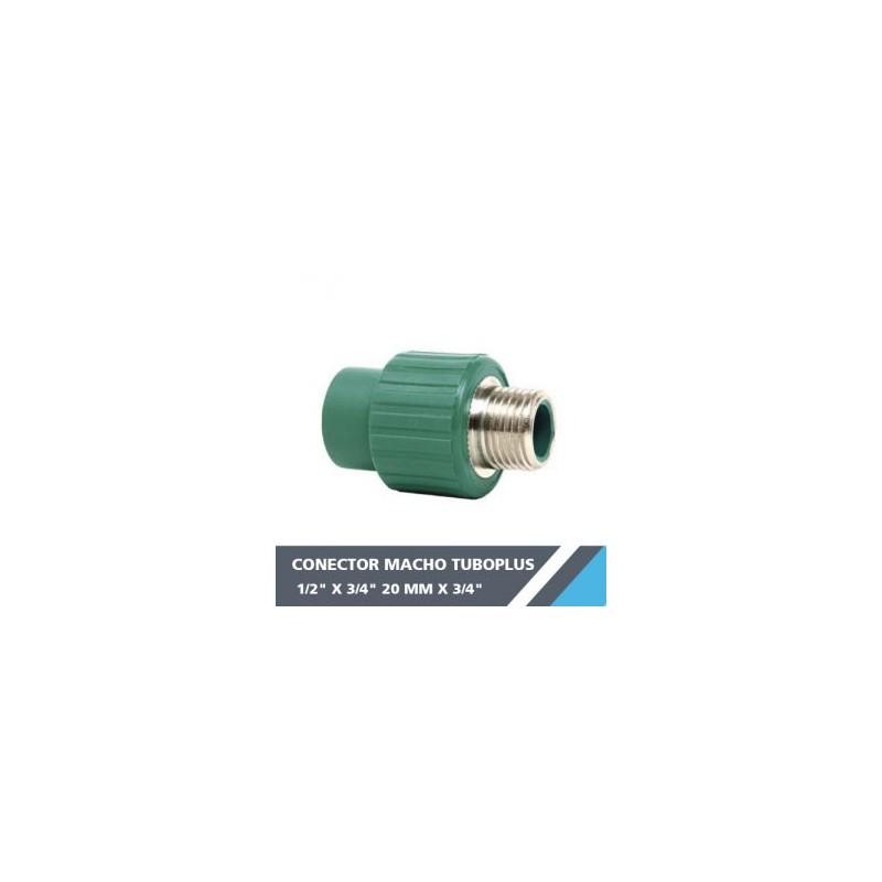 CONECTOR MACHO TUBOPLUS 1/2? X 3/4? 20 MM X 3/4?